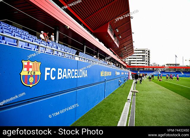 Illustration picture shows the start of a soccer game between Spanish FC Barcelona and Belgian Royal Antwerp FC, on Tuesday 19 September 2023 in Barcelona
