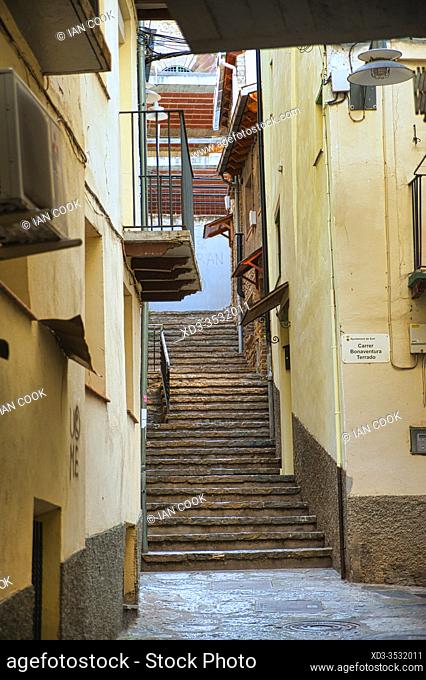 stairway beside Carrer Bonaventura Terrado, Sort, Llieda Province, Catalonia, Spain