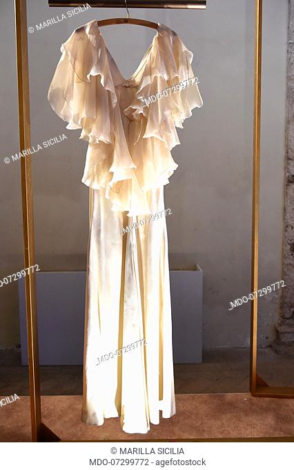 Mina's stage costume at the refectory of Palazzo Venezia on the occasion of the inauguration of the temporary exhibition # viateulada66 La Tua Rai In Dieci...