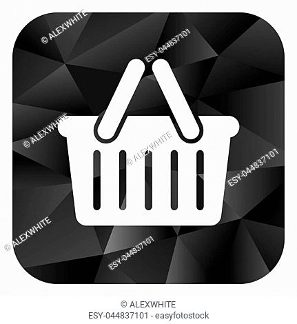 Cart black color web modern brillant design square internet icon on white background
