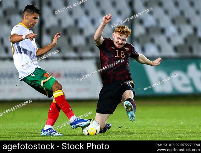 13 October 2023, Bulgaria, Sofia: Soccer, U21 Men: European Championship Qualification, Bulgaria - Germany, Group D, Matchday 4