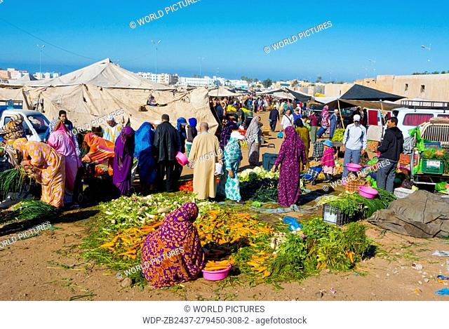 Weekend market, former airfield, Sidi Ifni, Souss-Massa-Drâa, southern Morocco, northern Africa