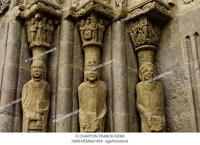 Spain, Navarra, Sanguesa, Romanesque portal of the cathedral Santa Maria La Real, dated 12th century