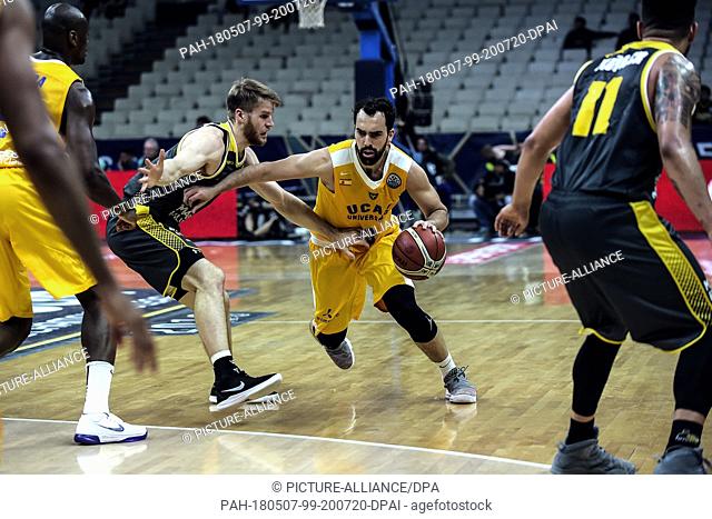 06 May 2018, Greece, Athens: Basketball, Champions League, MHP Riesen Ludwigsburg vs UCAM Murcia, Final Four, Final, play-off for third place