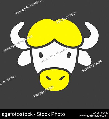 Buffalo bison ox glyph icon isolated on the black. Animal head vector. Agriculture sign. Graph symbol for your web site design, logo, app, UI. EPS10
