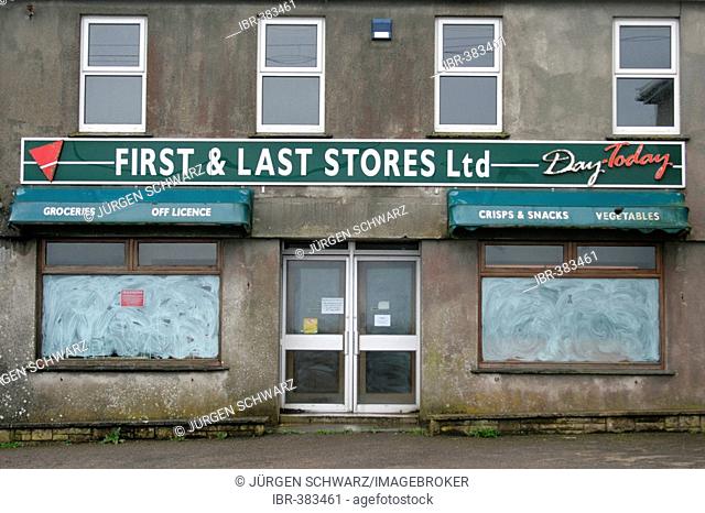 Closed shop in Sennen Cove, Land's End, Cornwall, Great Britain