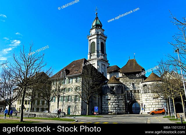 City gate Baseltor with St.Ursenturm, Solothurn, Switzerland