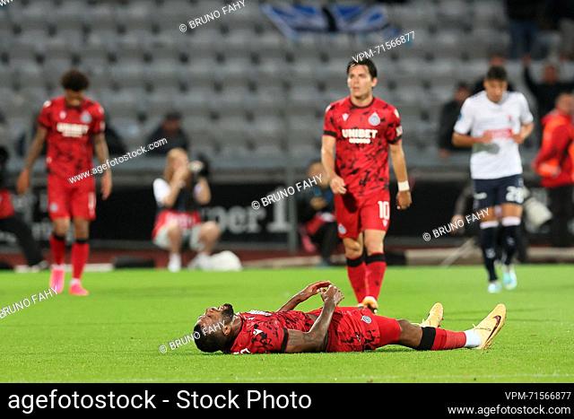Club's Igor Thiago reacts during the return game between Danish AGF Aarhus and Belgian soccer team Club Brugge, in the second qualifying round of the UEFA...