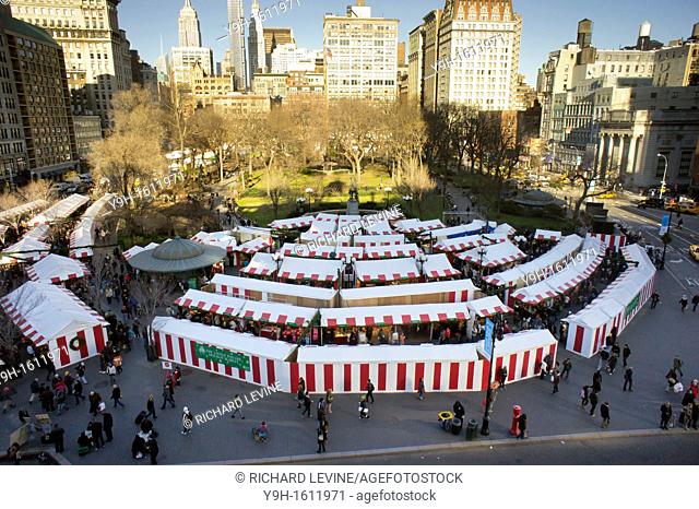 The Union Square Holiday Market in New York Over 100 merchants participated in the annual market, in it's 18th year