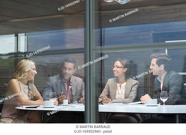 Businesspeople talking in meeting