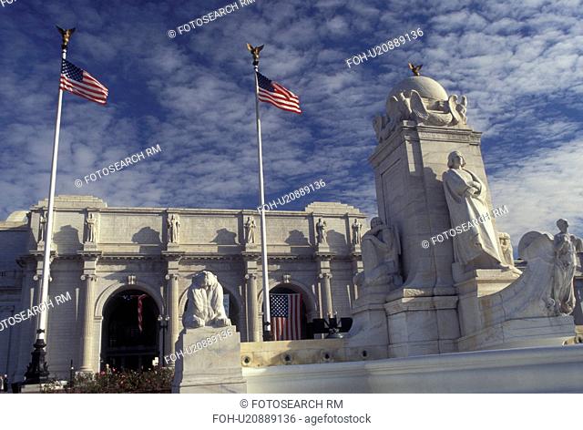 Union Station, Washington, DC, District of Columbia, Christopher Columbus Memorial Fountain outside Union Station in Washington D.C