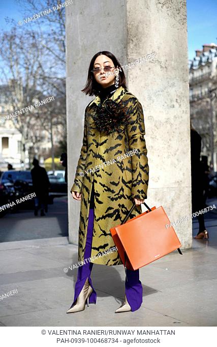 Maiko Shibata arriving at the Giambattista Valli show during Paris Fashion Week - March 5, 2018 - Photo: Runway Manhattan/Valentina Ranieri ***For Editorial Use...