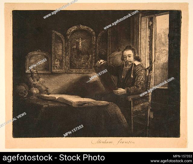 Portrait of Abraham Francen. Artist: Rembrandt (Rembrandt van Rijn) (Dutch, Leiden 1606-1669 Amsterdam); Date: ca. 1656; Medium: Etching; Dimensions: 6 1/8 x 9...