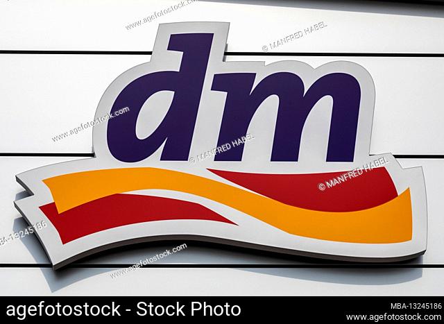 dm logo on the building of a dm branch in Wilhelmshaven, Lower Saxony
