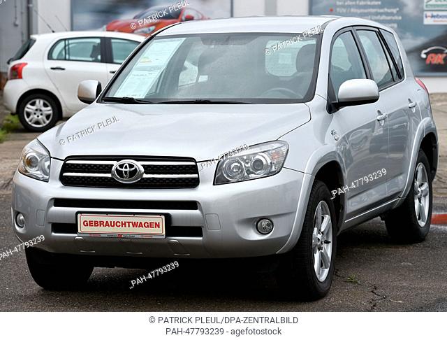 A Toyota RAV4 car model built in 2006 pictured in Fuerstenwalde, Germany, 9 April 2014. Toyota is again recalling millions of its cars worldwide