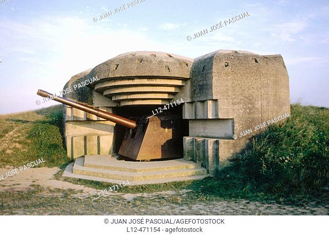 2nd World War German battery, Longues-sur-Mer, Normandy, France