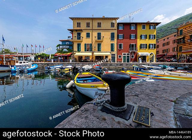 The port of Malcesine on Lake Garda in Italy