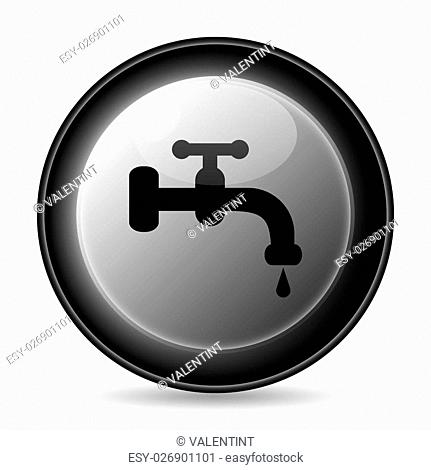 Water tap icon. Internet button on white background