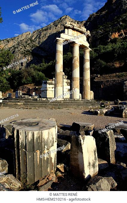 Greece, Phocis, Delphi, site listed as World Heritage by UNESCO, tholos of Marmaria