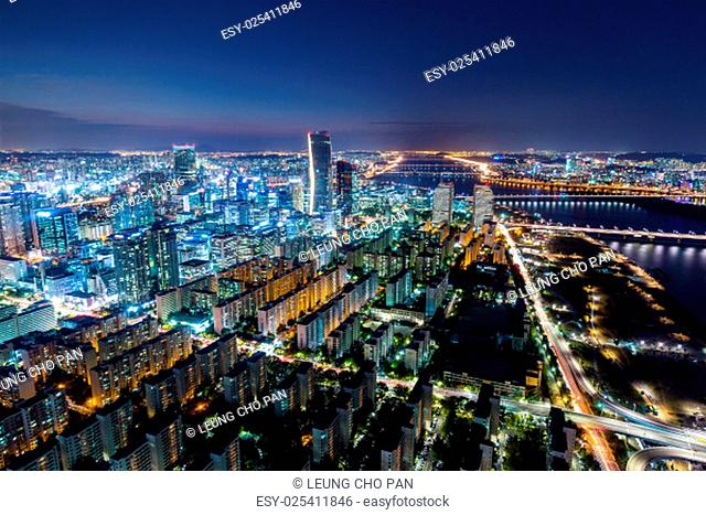 Seoul City and Downtown skyline