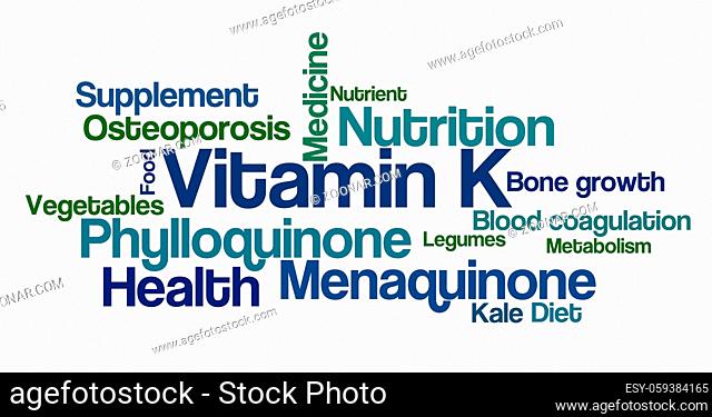 Word Cloud on a white background - Vitamin K