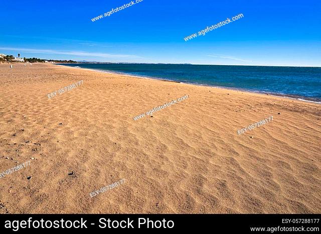 Platja L'Estany Gelat beach playa in Miami-Platja of Tarragona at Costa Dorada of Catalonia