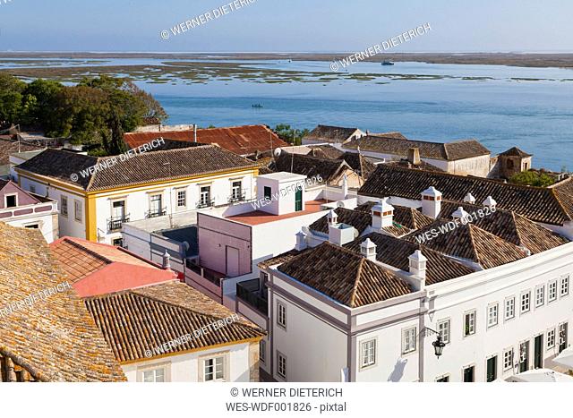 Portugal, Faro, View of historic centre and lagoon