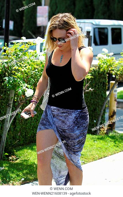 Hilary Duff spotted out in Los Angeles wearing a sarong style skirt Featuring: Hilary Duff Where: Los Angeles, California