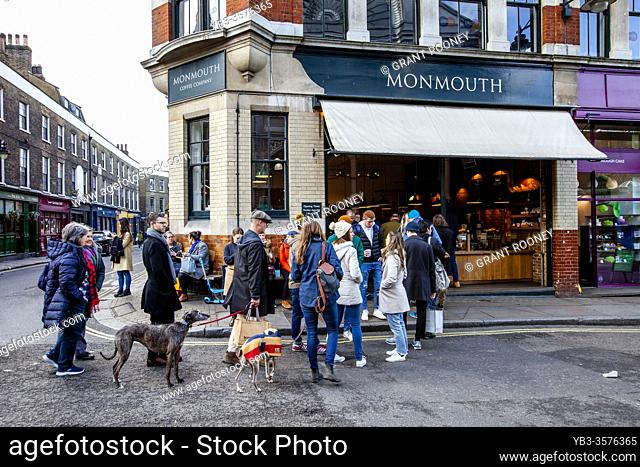 People Queueing For Coffee At The Monmouth Coffee Company, Borough Market, London, England