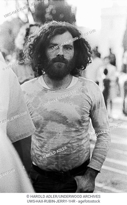 Berkeley, California: 1969 Activist, Yippie founder, and Chigao Seven defendent Jerry Rubin