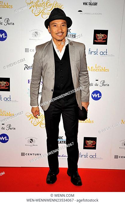 Whatsonstage Theatre Awards held at the Prince of Wales Theatre - Arrivals Featuring: Jon Jon Briones Where: London, United Kingdom When: 21 Feb 2016 Credit:...