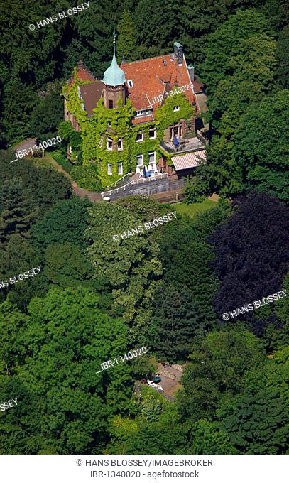 Aerial view, Wilhelminian style villa, Velbert, Ruhrgebiet region, North Rhine-Westphalia, Germany, Europe