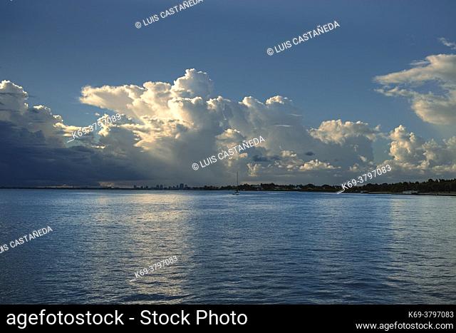 Stromy Skies at Biscayne Bay. Miami. Florida. USA