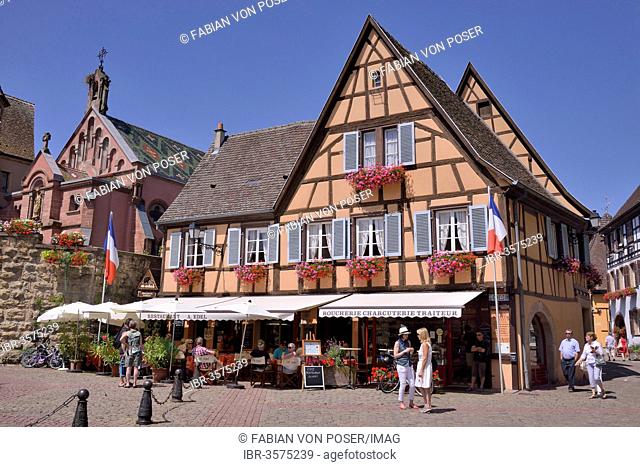 Half-timbered house in Eguisheim, named favorite village of the French in 2013, Le Village Préféré