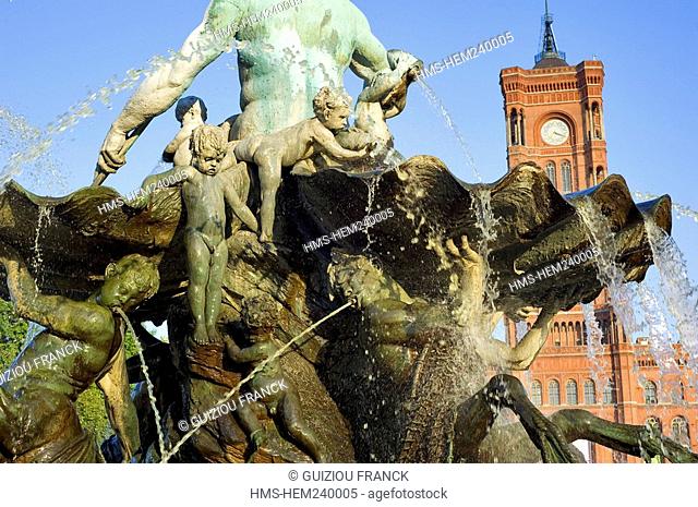 Germany, Berlin, the plaza of the Alexanderplatz, the Fountain of Neptune