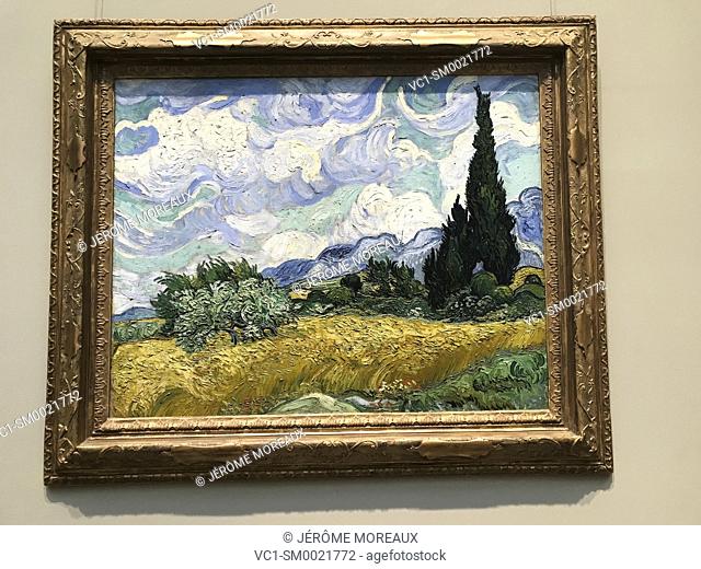 Vincent van Gogh, Wheat Field with Cypresses, 1889, Metropolitan Museum of Art. New York City, USA