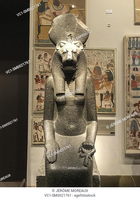 Statue of the goddess Sakmet, 1390 BC, Egypt, Metropolitan Museum of Art. New York City. New York. United States