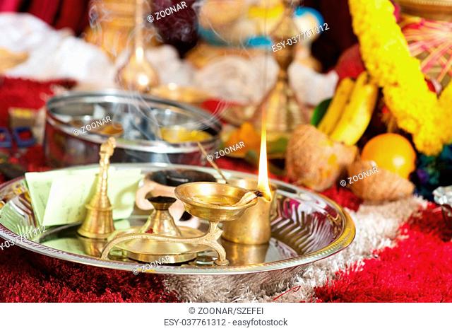 Traditional Indian Hindu praying ceremony
