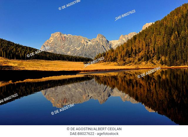 Lake Calaita, Primiero valley, Paneveggio-Pale di San Martino Natural Park, Dolomites, Trentino-Alto Adige, Italy