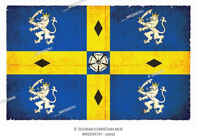 Grunge flag of Durham (Great Britain)