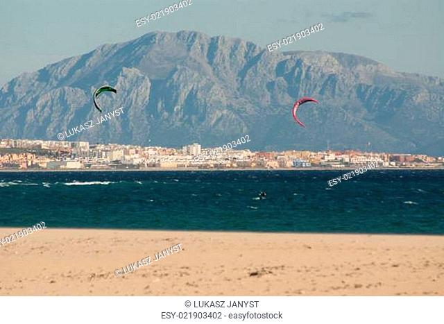 Kitesurfing in Tarifa, Spain