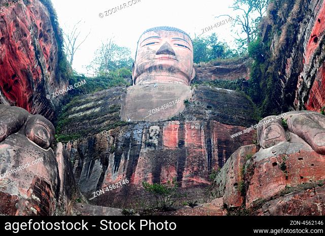 The famous Giant Buddha statue in Sichuan, China