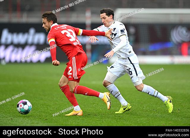 Marcus Ingvartsen (Union, l) versus Sebastian Rudy (Hoffenheim, r). GES / Football / 1. Bundesliga: Union Berlin - TSG 1899 Hoffenheim