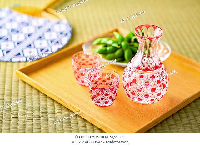 Traditional Japanese Edo Kiriko glassware