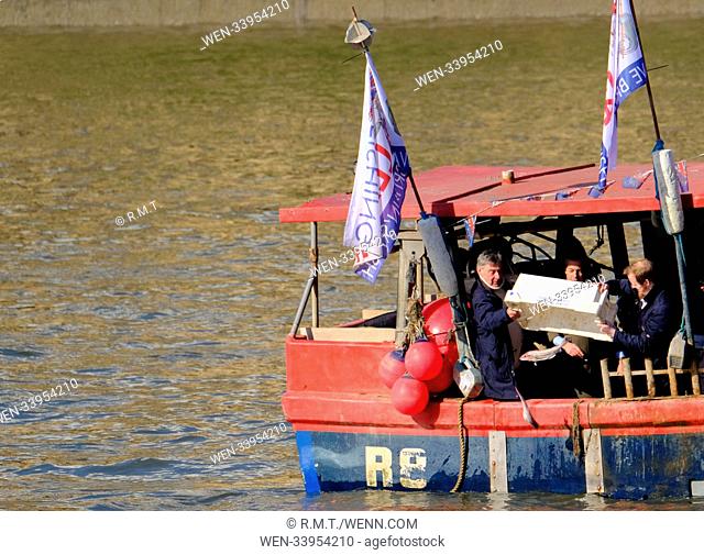 Jacob Rees Mogg and Nigel Farage stage protest with Fishing for Leave Featuring: Nigel Farage Where: London, United Kingdom When: 21 Mar 2018 Credit: R