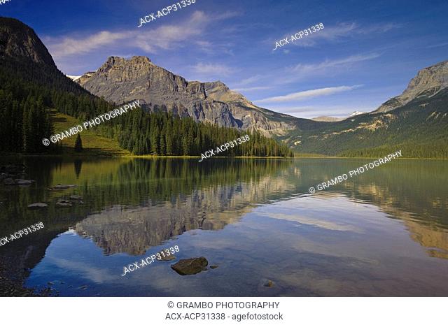 Emerald Lake with mountain reflection, Yoho National Park, British Columbia, Canada