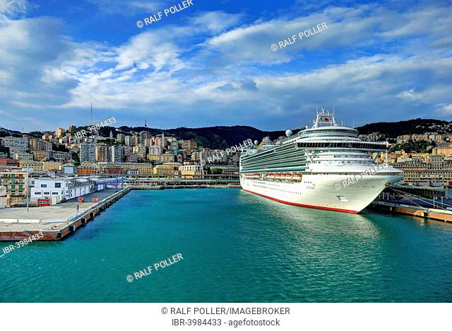 Cruise ship Ventura in the port of Genoa, Liguria, Italy