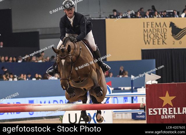 THE BELGIAN JUMPING RIDER NIELS BRUYNSEELS IN THE SELECTION TEST OF "" THE GRAND PRIZE CITY OF MADRID"" LONGINES FEI JUMPING WORLD CUP IMHW 2023 CSI 5*-W 160 cm...