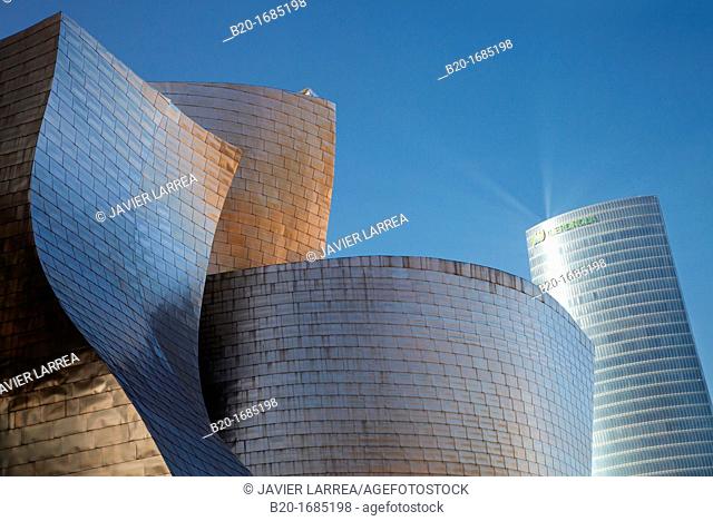 Iberdrola Tower, Guggenheim Museum, Bilbao, Bizkaia, Basque Country, Spain