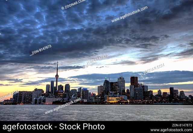 Toronto Skyline from rooftop Gerrard Street Ontario